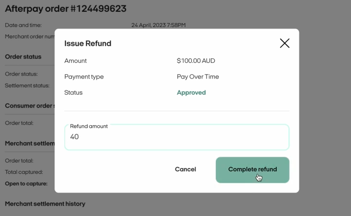 商户中心 - 手动退款 2